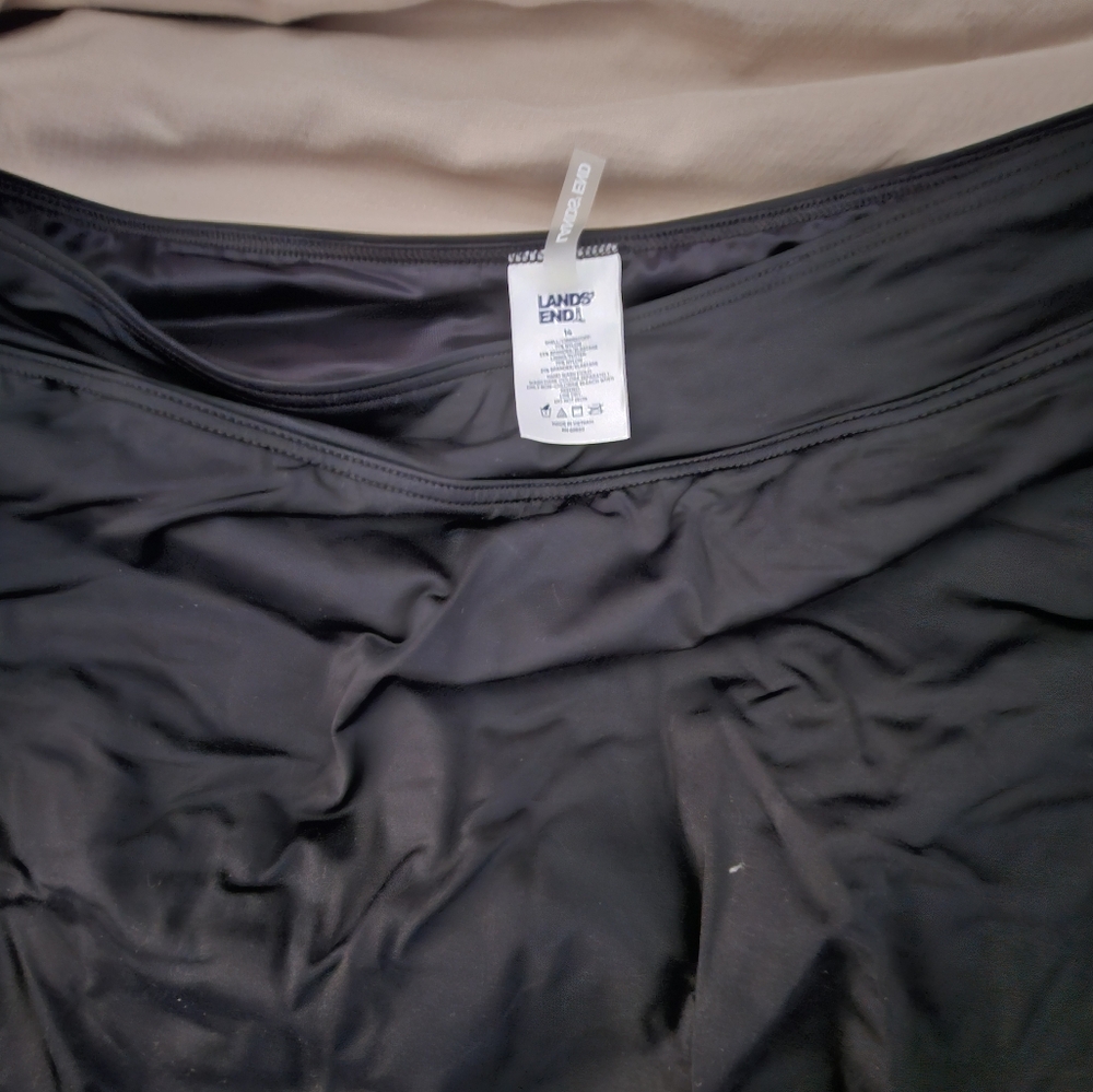 Lands' End Classic Black Swim Skirt